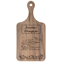 Load image into Gallery viewer, Personalized Handwritten Recipe Paddle Cutting Board