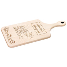 Load image into Gallery viewer, Personalized Handwritten Recipe Paddle Cutting Board