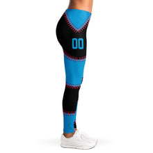 Load image into Gallery viewer, Miami Personalized Leggings Black & Blue