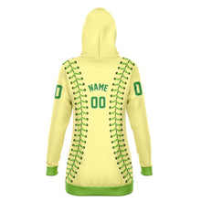 Load image into Gallery viewer, Personalized Long Hoodie Light Yellow and Green
