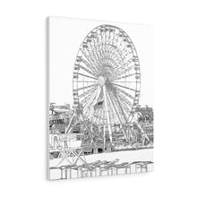 Load image into Gallery viewer, Art Sketch Wall Art Print Wildwood Jersey shore Morey's Piers amusement park Swings Big Ferris Wheel