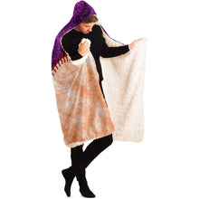 Load image into Gallery viewer, Personalized Baseball Hooded Blanket Purple and Coral