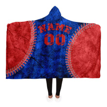 Load image into Gallery viewer, Chicago Baseball Personalized Hooded Blanket Blue & Red