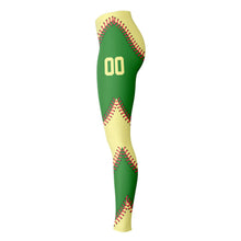 Load image into Gallery viewer, Personalized Leggings Green and Yellow