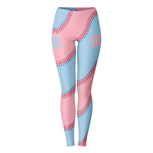 Load image into Gallery viewer, Personalized Leggings Pale Blue and Pink