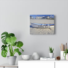 Load image into Gallery viewer, Canvas Print Lifeboat On Beach Morning Cape May New Jersey