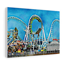 Load image into Gallery viewer, Oil Painting Wall Art Print Wildwood Moreys Piers Beach Sky