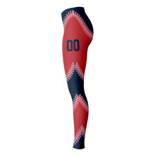Load image into Gallery viewer, Boston Personalized Leggings Red & Blue
