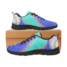 Load image into Gallery viewer, Baseball Sneakers Blue and Turquoise