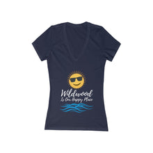 Load image into Gallery viewer, Wildwood Is Our Happy Place Women's Jersey Short Sleeve Deep V-Neck Tee