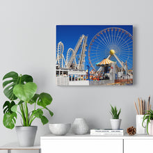 Load image into Gallery viewer, Canvas Print Wildwood New Jersey shore Big Ferris Wheel Ocean View