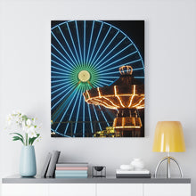 Load image into Gallery viewer, Canvas Print Wildwood Jersey Shore Morey's Piers Amusement Park Ferris Wheel Swings