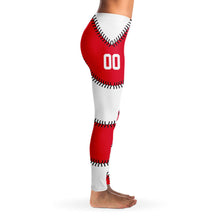 Load image into Gallery viewer, Personalized Leggings Red & White