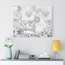 Load image into Gallery viewer, Art Sketch Wall Art Print Morey's Piers Wildwood New Jersey Black & White