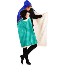 Load image into Gallery viewer, Personalized Baseball Hooded Blanket Blue and Turquoise