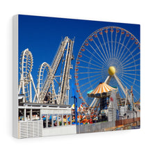 Load image into Gallery viewer, Canvas Print Wildwood New Jersey shore Big Ferris Wheel Ocean View