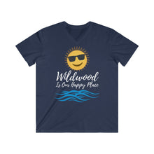 Load image into Gallery viewer, Wildwood is our Happy Place Men's Fitted V-Neck Short Sleeve Tee