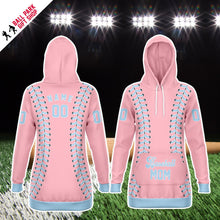 Load image into Gallery viewer, Personalized Long Hoodie Light Pink & Blue