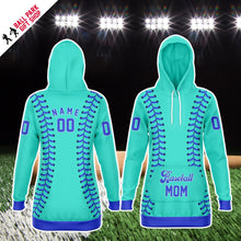 Load image into Gallery viewer, Personalized Long Hoodie Cobalt Turquoise & Blue