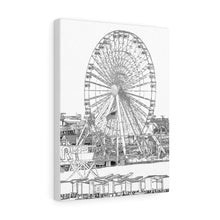 Load image into Gallery viewer, Art Sketch Wall Art Print Wildwood Jersey shore Morey's Piers amusement park Swings Big Ferris Wheel