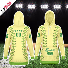 Load image into Gallery viewer, Personalized Long Hoodie Light Yellow and Green