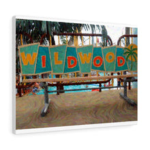 Load image into Gallery viewer, Gouache Digital Art painting Wildwood NJ Bench Wall Art Print