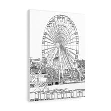 Load image into Gallery viewer, Art Sketch Wall Art Print Wildwood Jersey shore Morey's Piers amusement park Swings Big Ferris Wheel