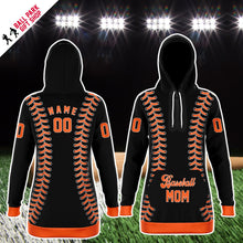 Load image into Gallery viewer, San Francisco Personalized Long Hoodie Black & Orange