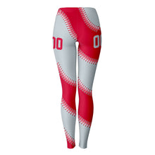 Load image into Gallery viewer, Seattle Personalized Leggings Red & Silver