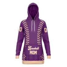 Load image into Gallery viewer, Personalized Long Hoodie Purple & Coral