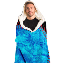 Load image into Gallery viewer, Miami Baseball Personalized Hooded Blanket Black & Blue