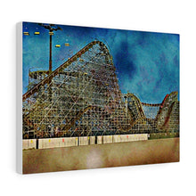 Load image into Gallery viewer, Wildwood Wooden Roller Coaster Oil Painting Wall Art Print Amusement Park