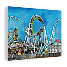 Load image into Gallery viewer, Oil Painting Wall Art Print Wildwood Moreys Piers Beach Sky