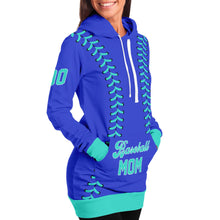 Load image into Gallery viewer, Personalized Long Hoodie Cobalt Blue & Turquoise