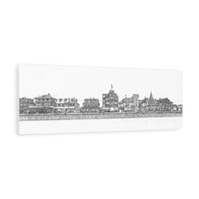 Load image into Gallery viewer, Black & White Art sketch Cape May NJ Beach Wall Art Print Panoramic