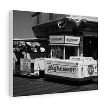 Load image into Gallery viewer, Black and White Photography Wall Art Print Wildwood NJ Tramcar