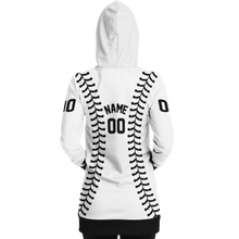 Load image into Gallery viewer, White and Black Personalized Long Hoodie