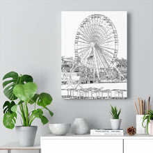 Load image into Gallery viewer, Art Sketch Wall Art Print Wildwood Jersey shore Morey's Piers amusement park Swings Big Ferris Wheel