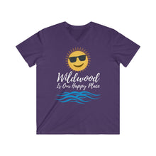 Load image into Gallery viewer, Wildwood is our Happy Place Men's Fitted V-Neck Short Sleeve Tee