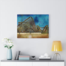 Load image into Gallery viewer, Wildwood Wooden Roller Coaster Oil Painting Wall Art Print Amusement Park