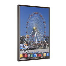 Load image into Gallery viewer, Canvas Print Wildwood Jersey Shore Morey's Piers Amusement Park Rides Ferris Wheel Beach