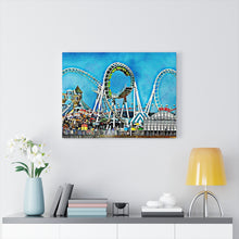 Load image into Gallery viewer, Oil Painting Wall Art Print Wildwood Moreys Piers Beach Sky