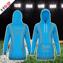 Load image into Gallery viewer, Marlines Personalized Long Hoodie Aqua