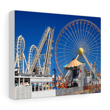 Load image into Gallery viewer, Canvas Print Wildwood New Jersey shore Big Ferris Wheel Ocean View