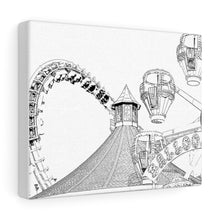 Load image into Gallery viewer, Art Sketch Wall Art Print Wildwood NJ Boardwak Roller Coaster & Ferris Wheel