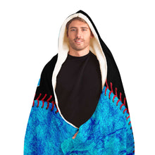Load image into Gallery viewer, Miami Baseball Personalized Hooded Blanket Black & Blue