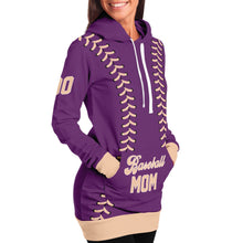 Load image into Gallery viewer, Personalized Long Hoodie Purple & Coral