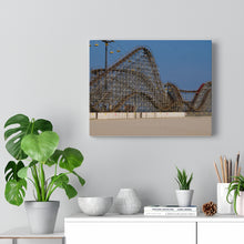 Load image into Gallery viewer, Canvas Print Piers Amusement Park Wooden Roller Coaster Beach