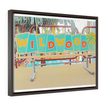 Load image into Gallery viewer, Watercolor Painting Wall Art Print Moreys Piers Wildwood NJ Piers Amusement Park Bench