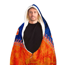 Load image into Gallery viewer, New York Baseball Personalized Hooded Blanket Blue & Orange